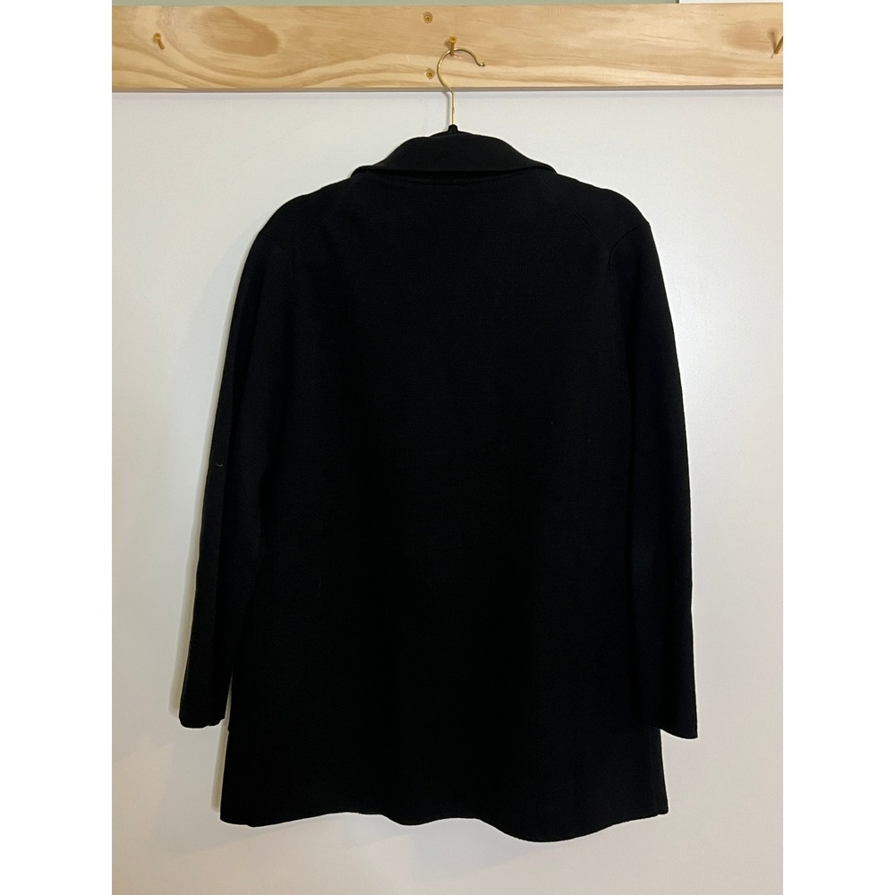 Quince Open Knit Cardigan Sweater Blazer Black Organic Cotton Women Size Large - Picture 6 of 6